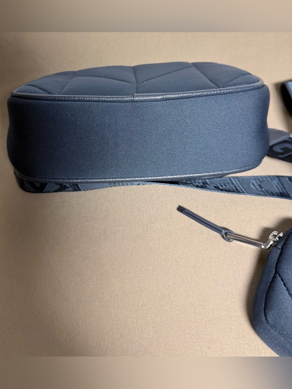 Karl Lagerfeld Navy Quilted Crossbody with Branded Strap and Pouch - Picture 7 of 7